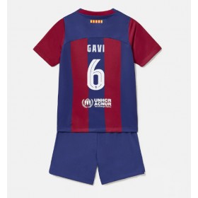 Barcelona Paez Gavi #6 Heimtrikot 2023-24 Kurzarm (+ kurze hosen)